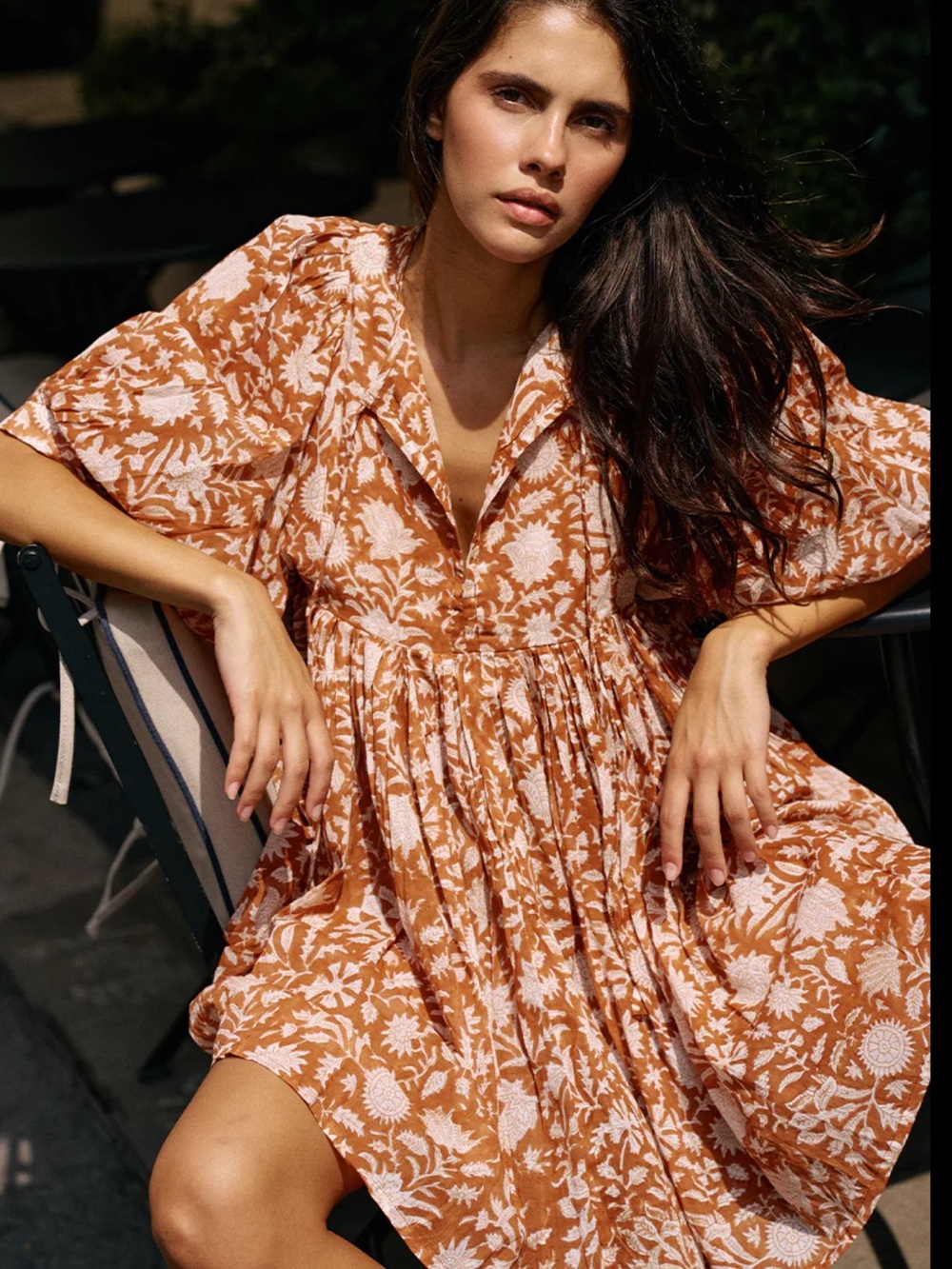 Daughters of India Kyra Mini Rust-White Floral Dress, Size XXL, NWT
